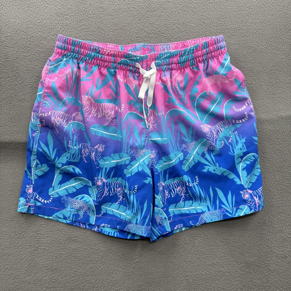 Chubbies Swim Trunks Mens Large Multicolor Tropical Tiger 5.5 Inseam Lined
